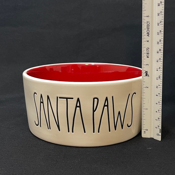 Santa Paws Food/Water Bowl and Christmas Dog themed Kitchen Towel - Picture 4 of 10